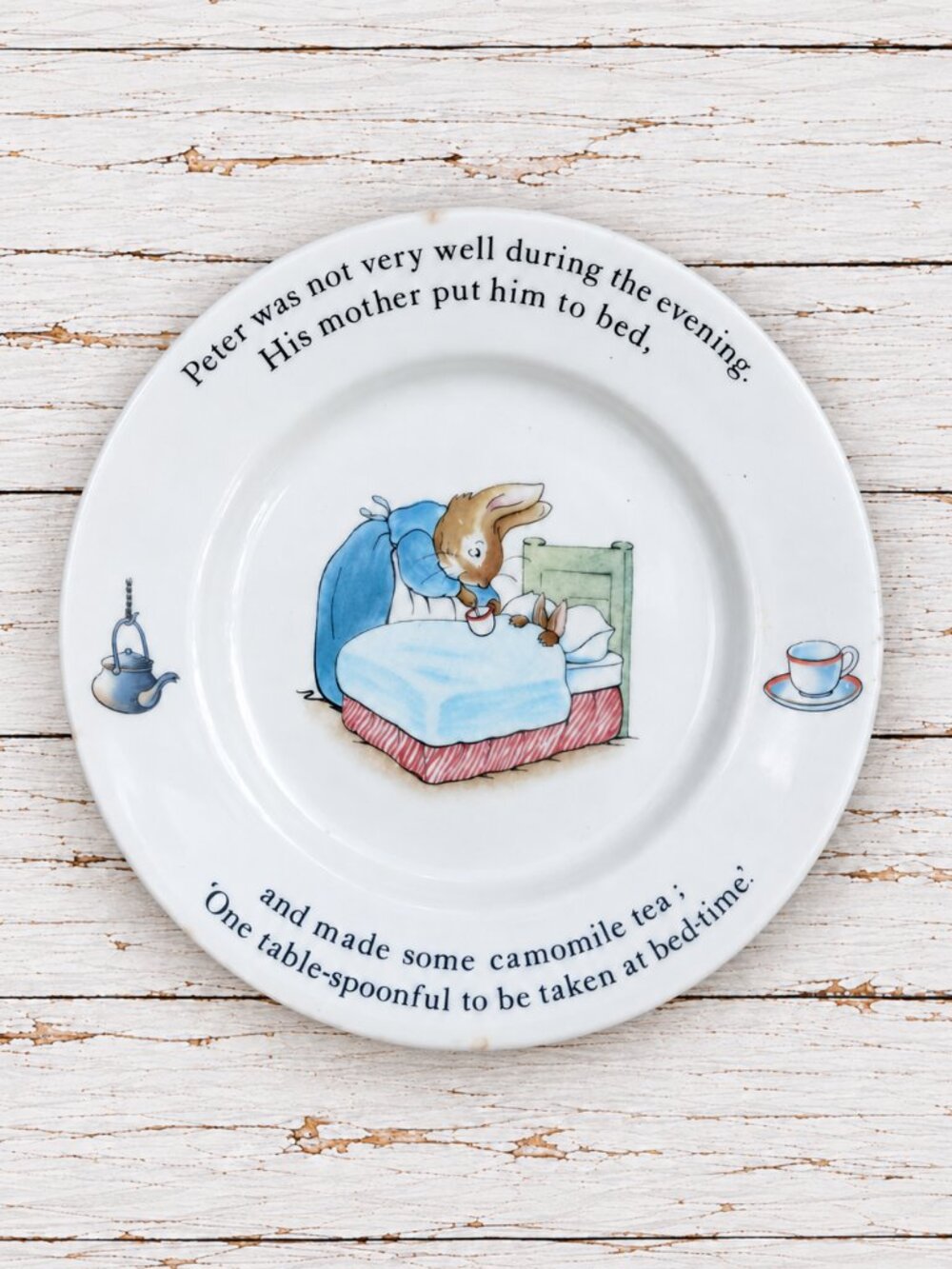 Wedgwood Beatrix Potter Plate Peter Rabbit Camomile Tea Etruria England